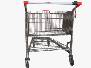 shopping cart weathered v2 3D Model