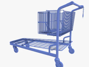 shopping cart weathered v2 3D Model