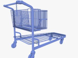 shopping cart weathered v2 3D Model