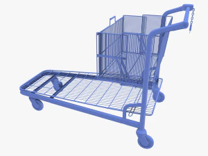 shopping cart weathered v2 3D Model