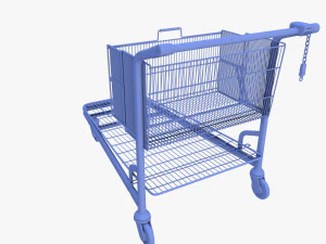 shopping cart weathered v2 3D Model