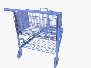 shopping cart weathered v2 3D Model