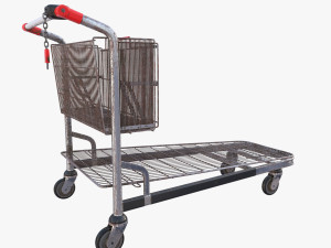 shopping cart weathered stack v2 3D Model