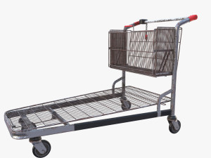 shopping cart weathered stack v2 3D Model
