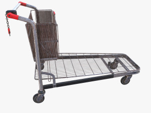 shopping cart weathered stack v2 3D Model