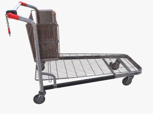 carrello della spesa stack esposto alle intemperie v2 Modello 3D