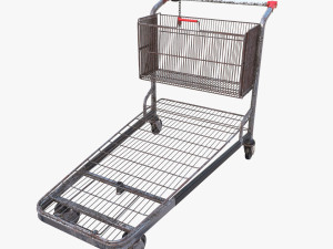 shopping cart weathered stack v2 3D Model