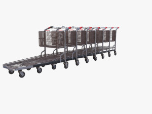shopping cart weathered stack v2 3D Model