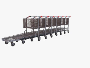 carrello della spesa stack esposto alle intemperie v2 Modello 3D