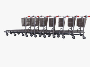 shopping cart weathered stack v2 3D Model