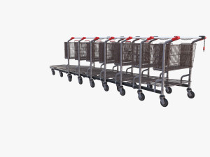 shopping cart weathered stack v2 3D Model