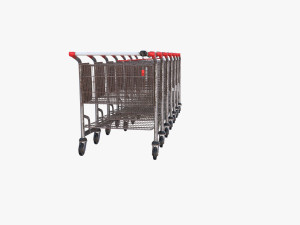 shopping cart weathered stack v2 3D Model