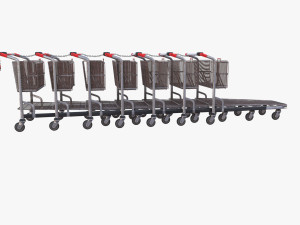 shopping cart weathered stack v2 3D Model