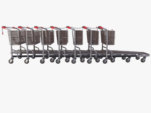 shopping cart weathered stack v2 3D Model