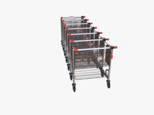 shopping cart weathered stack v2 3D Model
