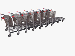 shopping cart weathered stack v2 3D Model
