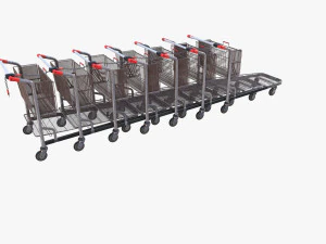 carrello della spesa stack esposto alle intemperie v2 Modello 3D