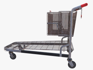 shopping cart weathered stack v2 3D Model