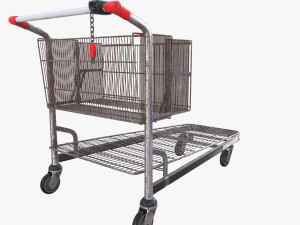 shopping cart weathered stack v2 3D Model