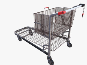 shopping cart weathered stack v2 3D Model