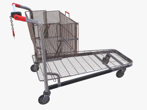 shopping cart weathered stack v2 3D Model