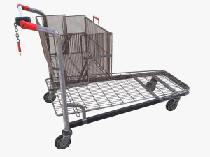 carrello della spesa stack esposto alle intemperie v2 Modello 3D