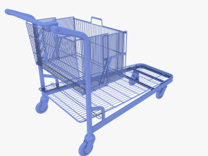 shopping cart weathered stack v2 3D Model