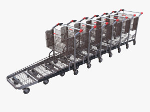 shopping cart weathered stack v2 3D Model