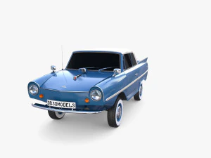 amphicar 770 blue top up 3D Model