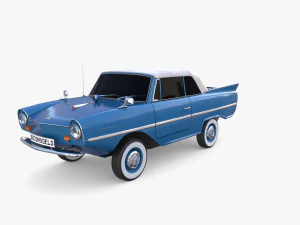 amphicar 770 blue top up 3D Model