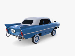 amphicar 770 blue top up 3D Model