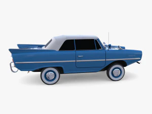 amphicar 770 blue top up 3D Model