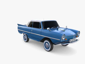 amphicar 770 blue top up 3D Model