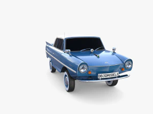 amphicar 770 blue top up 3D Model