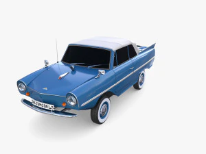 amphicar 770 blue top up 3D Model