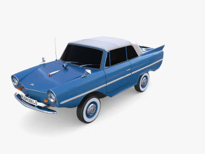amphicar 770 blue top up 3D Model