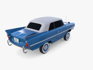 amphicar 770 blue top up 3D Model