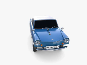 amphicar 770 blue top up 3D Model