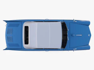 amphicar 770 blue top up 3D Model