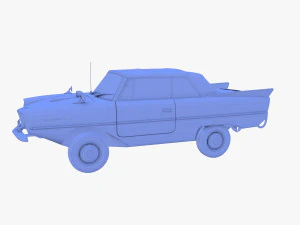 amphicar 770 blue top up 3D Model