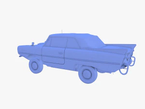 amphicar 770 blue top up 3D Model