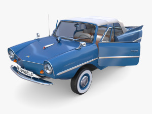 amphicar 770 blue w interior top up 3D Model