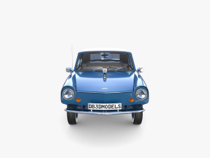 amphicar 770 blue w interior top up 3D 모델