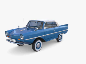 amphicar 770 blue w interior top up 3D Model