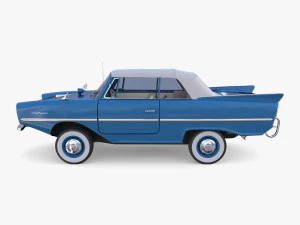 amphicar 770 blue w interior top up 3D Model