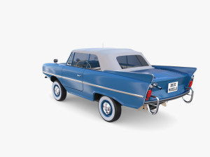 amphicar 770 blue w interior top up 3D 모델