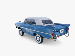 amphicar 770 blue w interior top up 3D Model