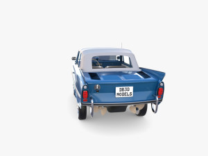 amphicar 770 blue w interior top up 3D 모델