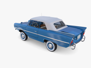 amphicar 770 blue w interior top up 3D 모델