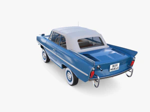 amphicar 770 blue w interior top up 3D Model